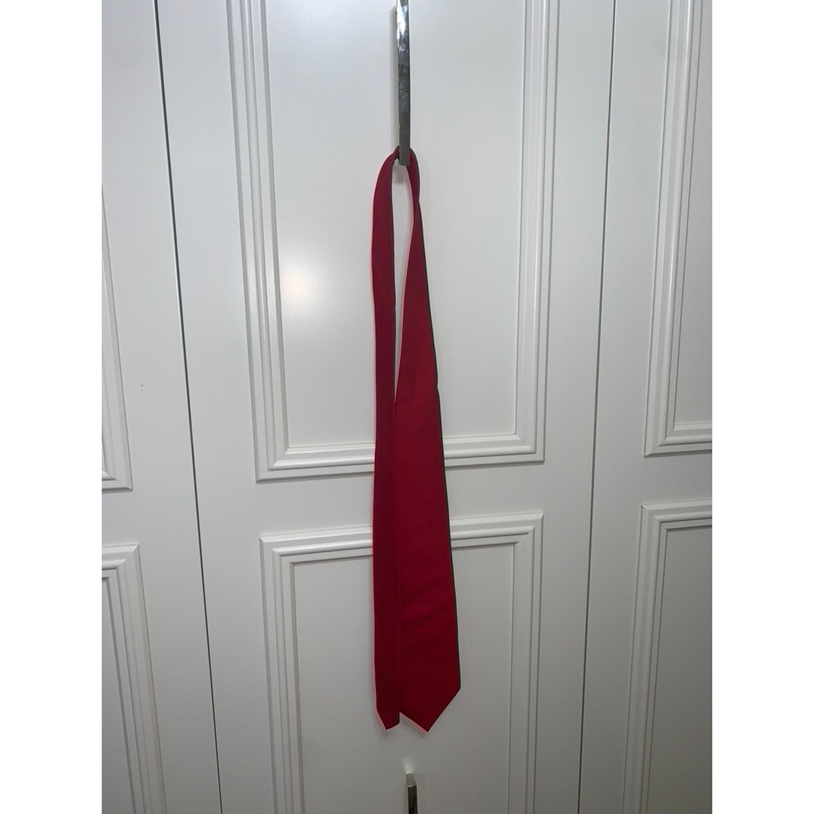 Knightsbridge Knightsbridge Men's Red Designer Tie Solid Formal Wedding Size ONE SIZE - 3 Thumbnail
