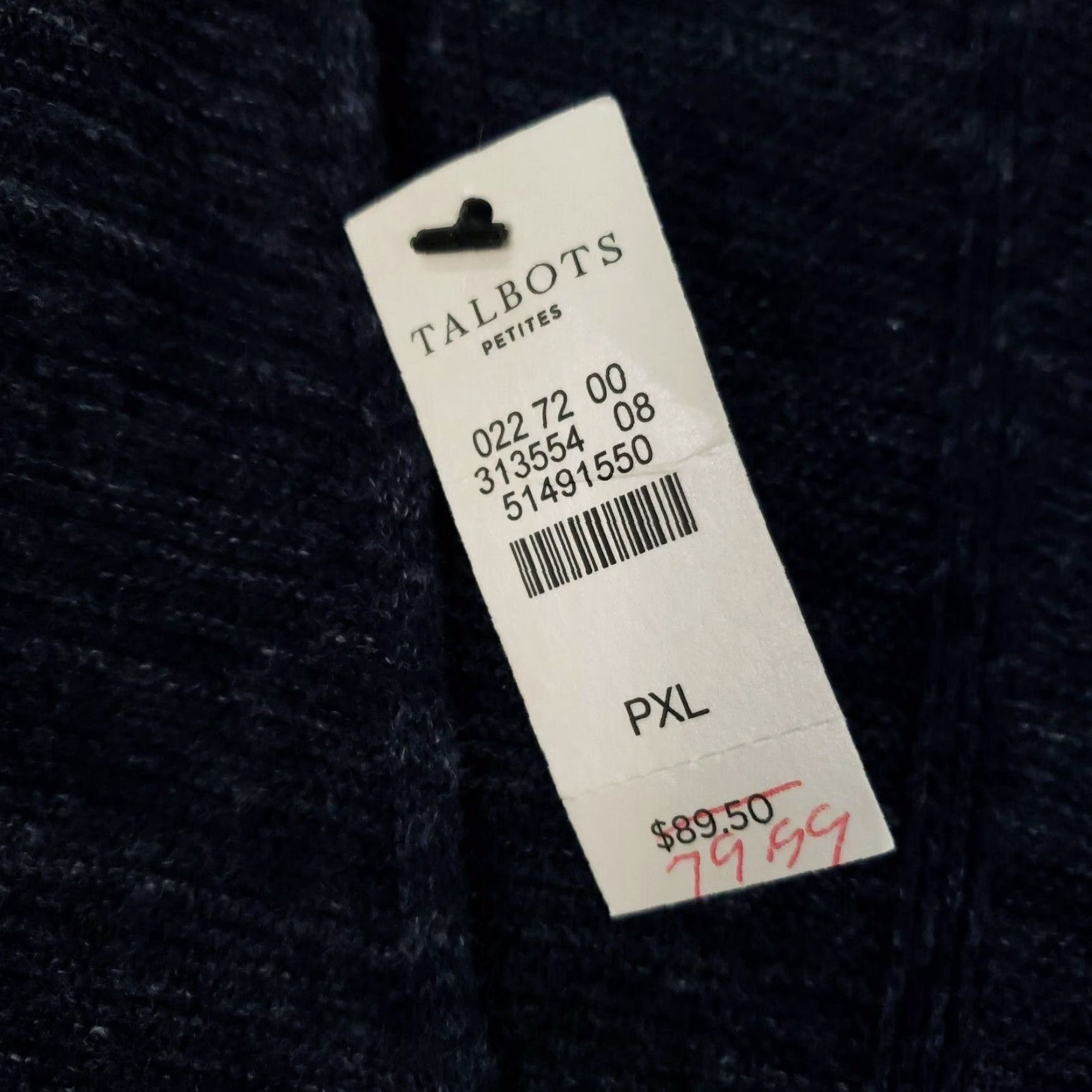 Talbots Talbots Cardigan Sweater Womens XL Petite Blue Knit Open Front Fringe Casual Size XL / US 12-14 / IT 48-50 - 6 Thumbnail