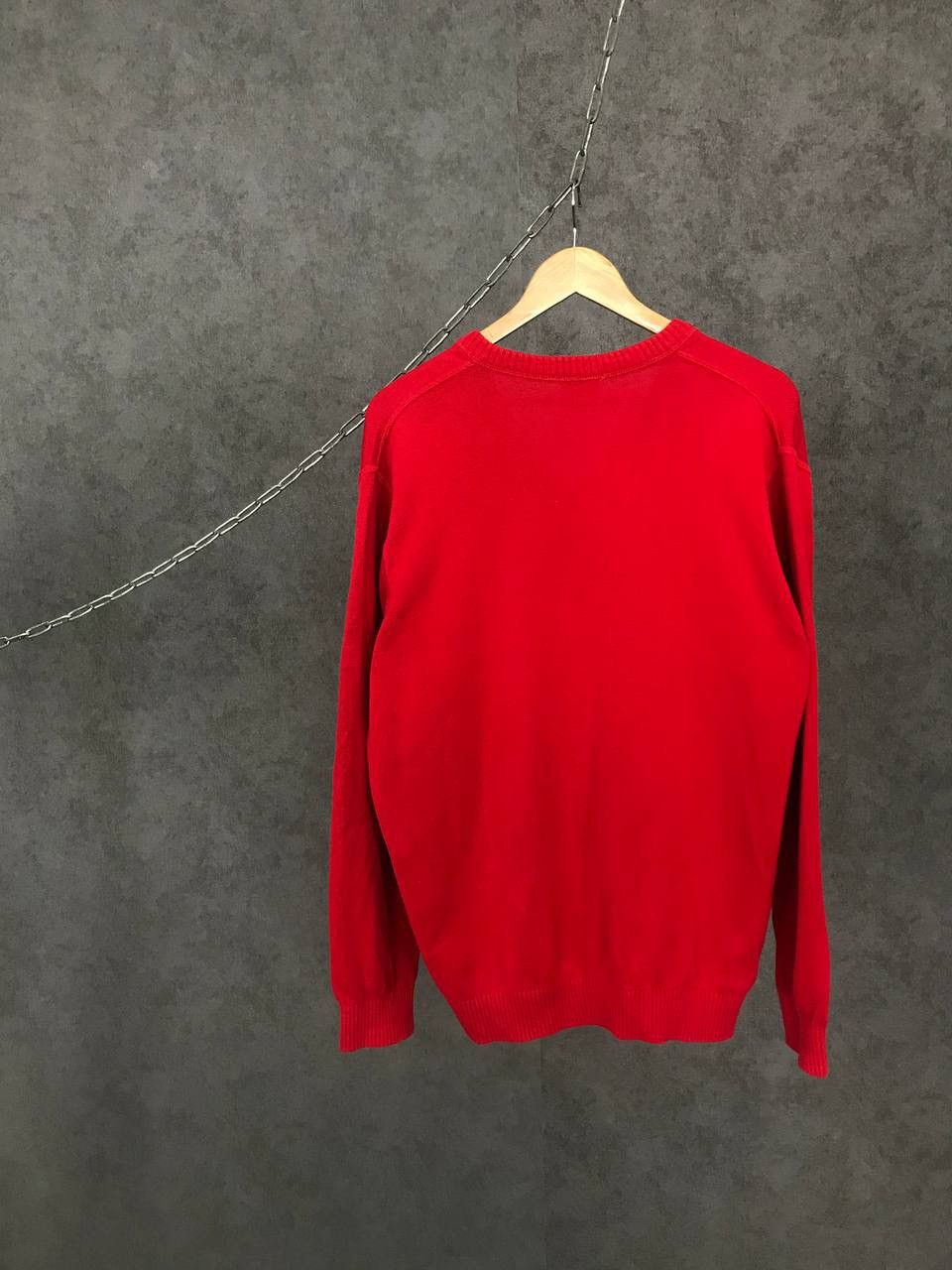 Lacoste Lacoste vintage v neck red sweatshirt Size US L / EU 52-54 / 3 - 7 Thumbnail