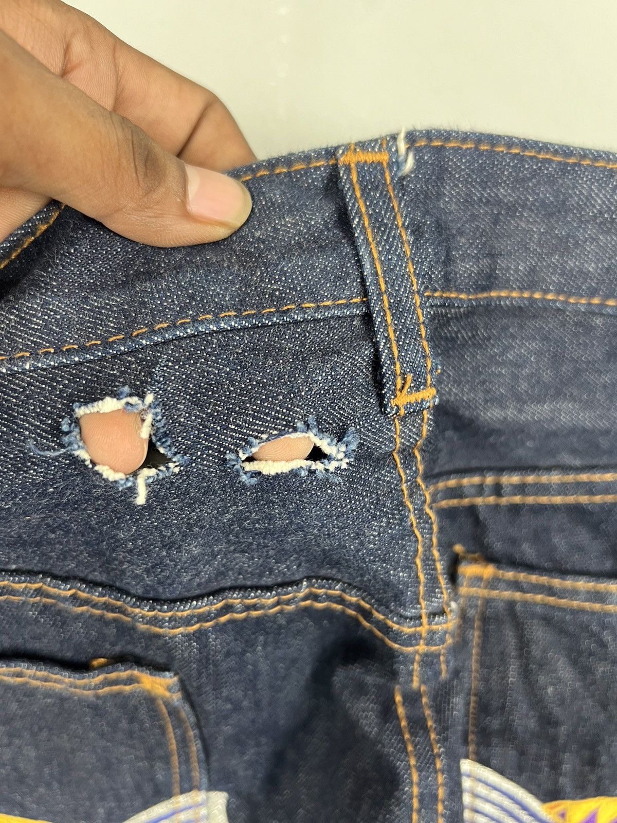 Japanese Brand Vintage Japanese brand salvage fish embroidered denim Size US 40 / EU 56 - 6 Thumbnail