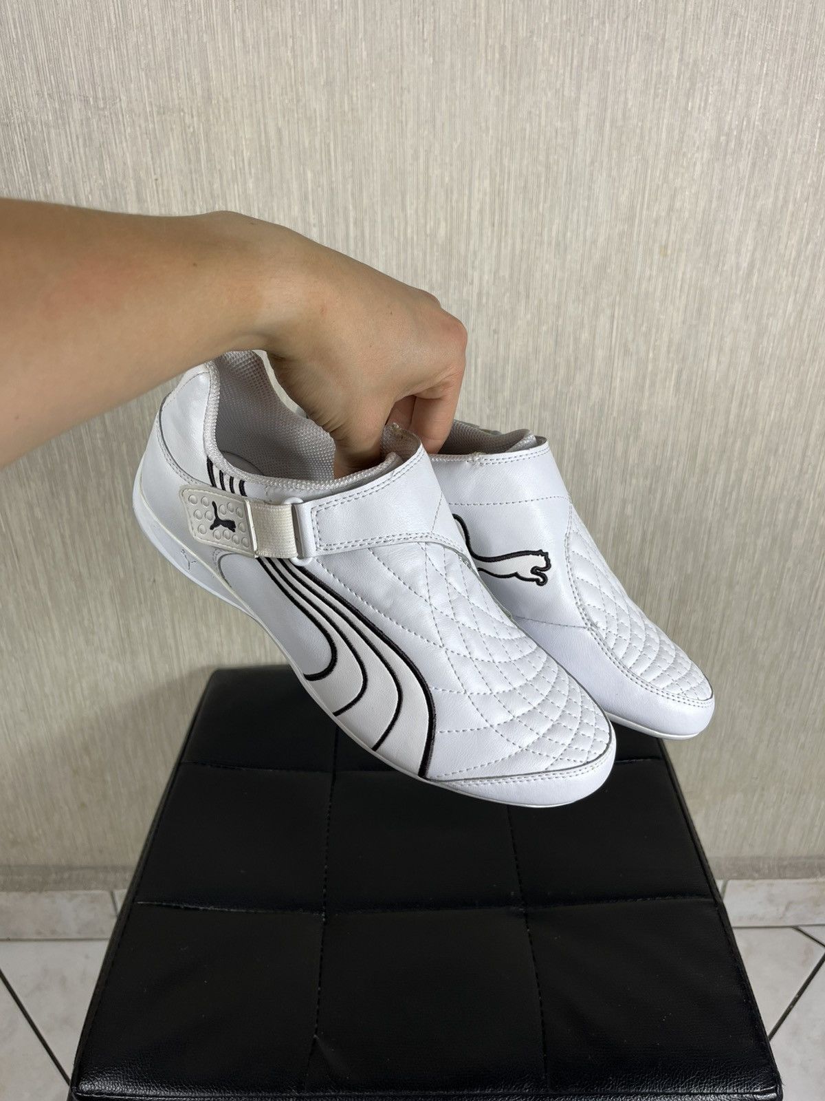 Puma × Vintage Vintage Puma y2k velcro shoes leather sneakers speed cat low Size US 7 / EU 40 - 25 Thumbnail