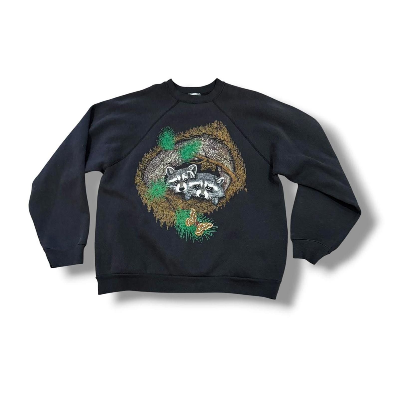 Other Black Vintage Racoons in Tree Sweatshirt Size L / US 10 / IT 46 - 1 Thumbnail