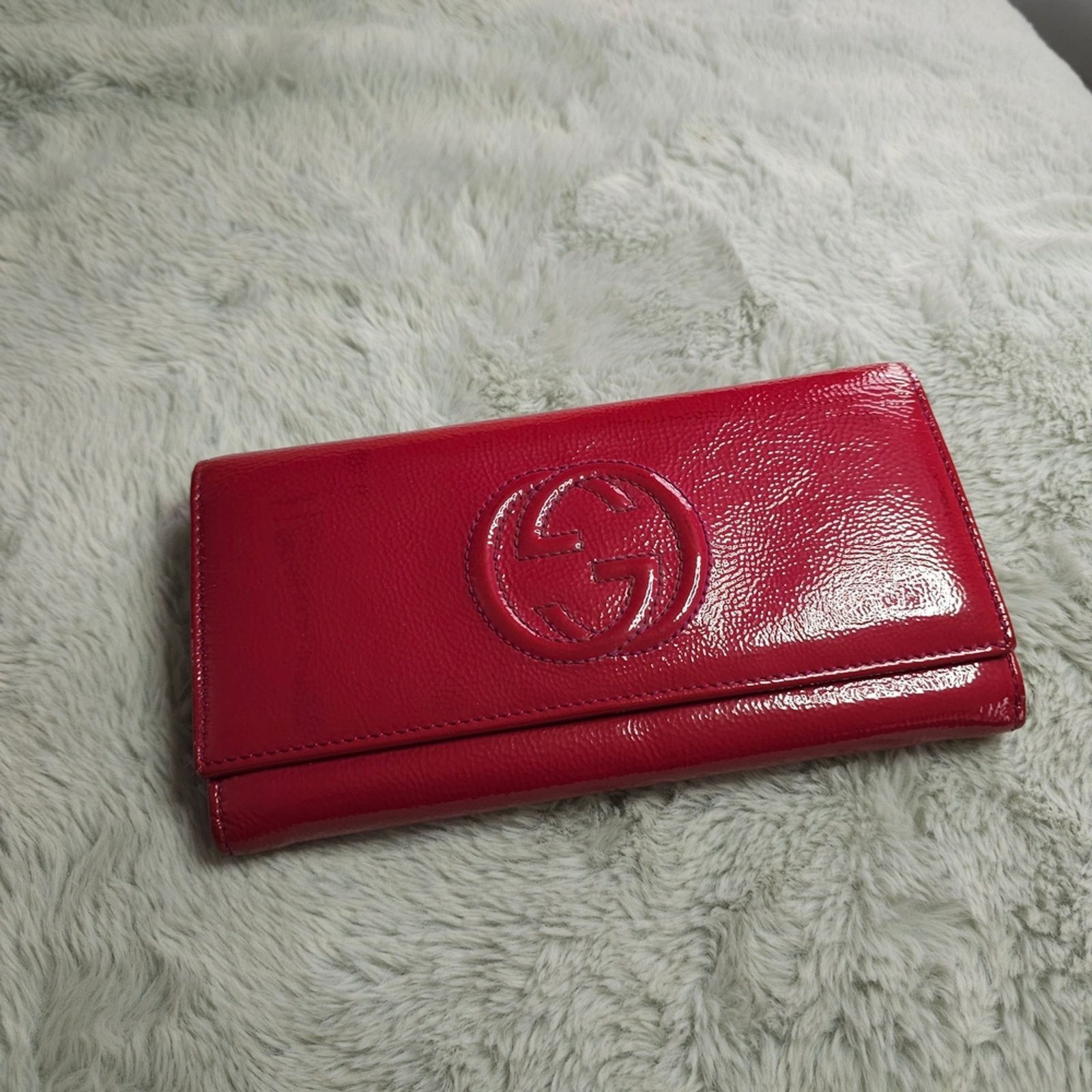 Gucci *Authentic**Gucci Soho GG Leather Continental Wallet - Red Size ONE SIZE - 1 Thumbnail