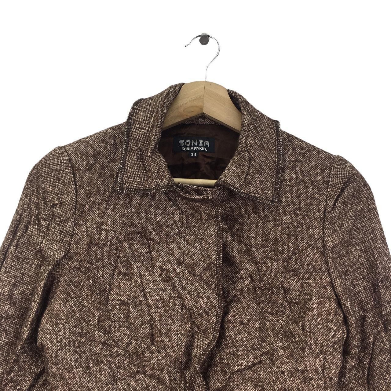 Sonia Rykiel Vtg 90’ SONIA RYKIEL PARIS Minimalist Brown Jacket Size XS / US 0-2 / IT 36-38 - 2 Thumbnail