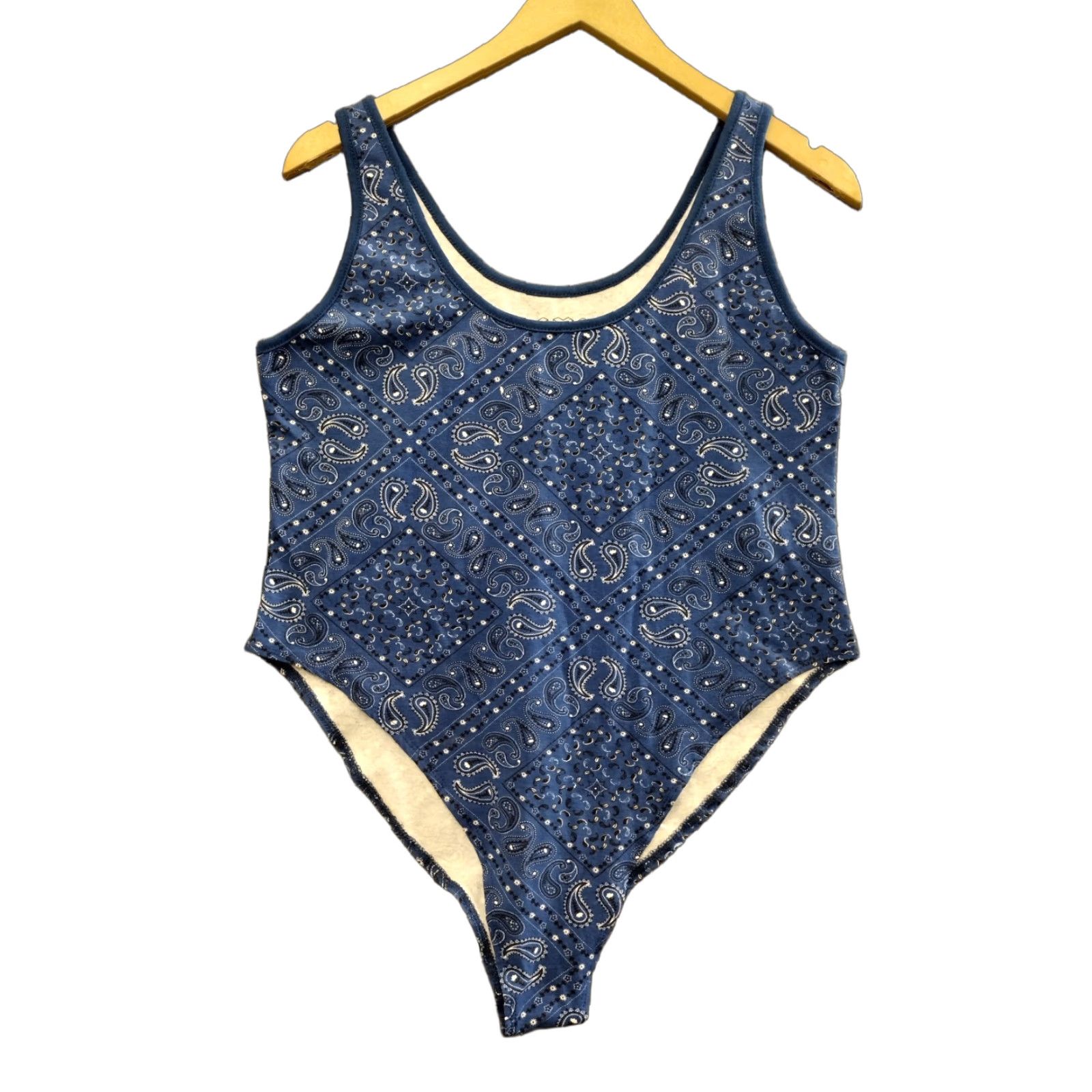 Vintage IML Bodysuit Women XL Blue Paisley Bandana Sleeveless Cotton Blend One Piece Size XL / US 12-14 / IT 48-50 - 1 Thumbnail