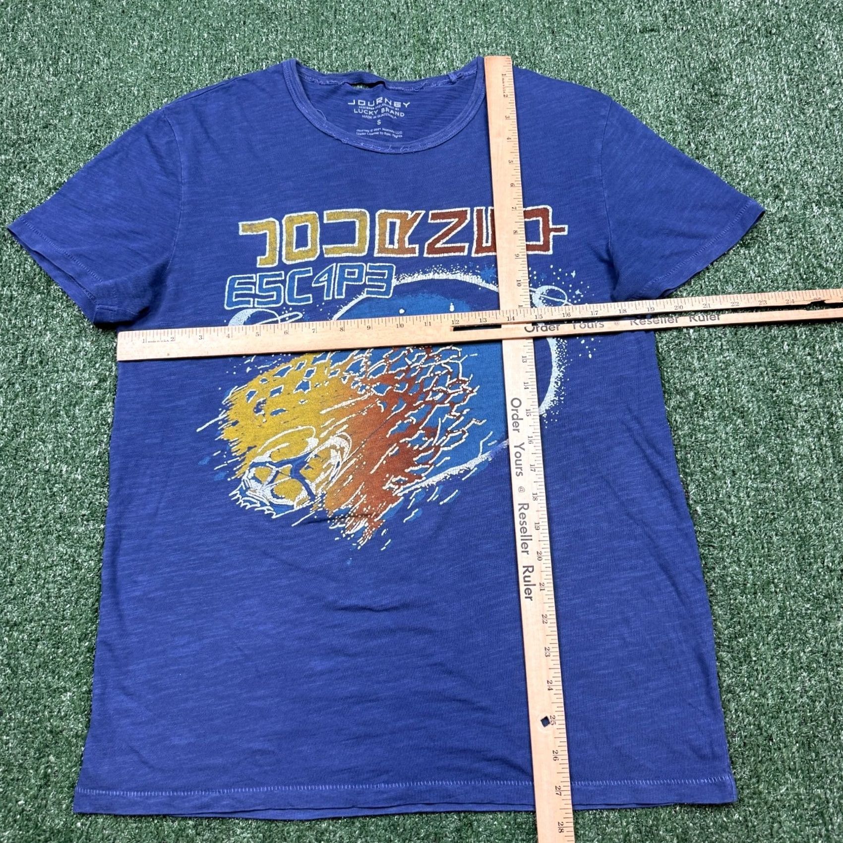 Lucky Brand Lucky Brand T Shirt Men's S Blue Short Sleeve Stretch Graphic Journey Classic Designer Size US S / EU 44-46 / 1 - 6 Thumbnail