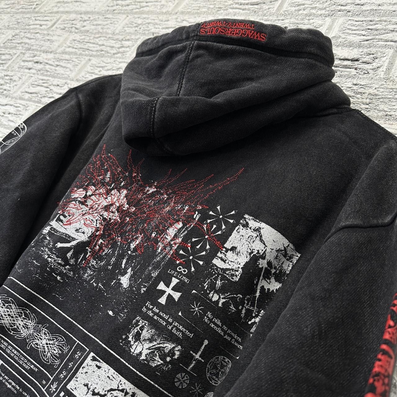 Vintage Authentic Scuffed Swagger Souls Heritage Acid Wash Hoodie Grailed