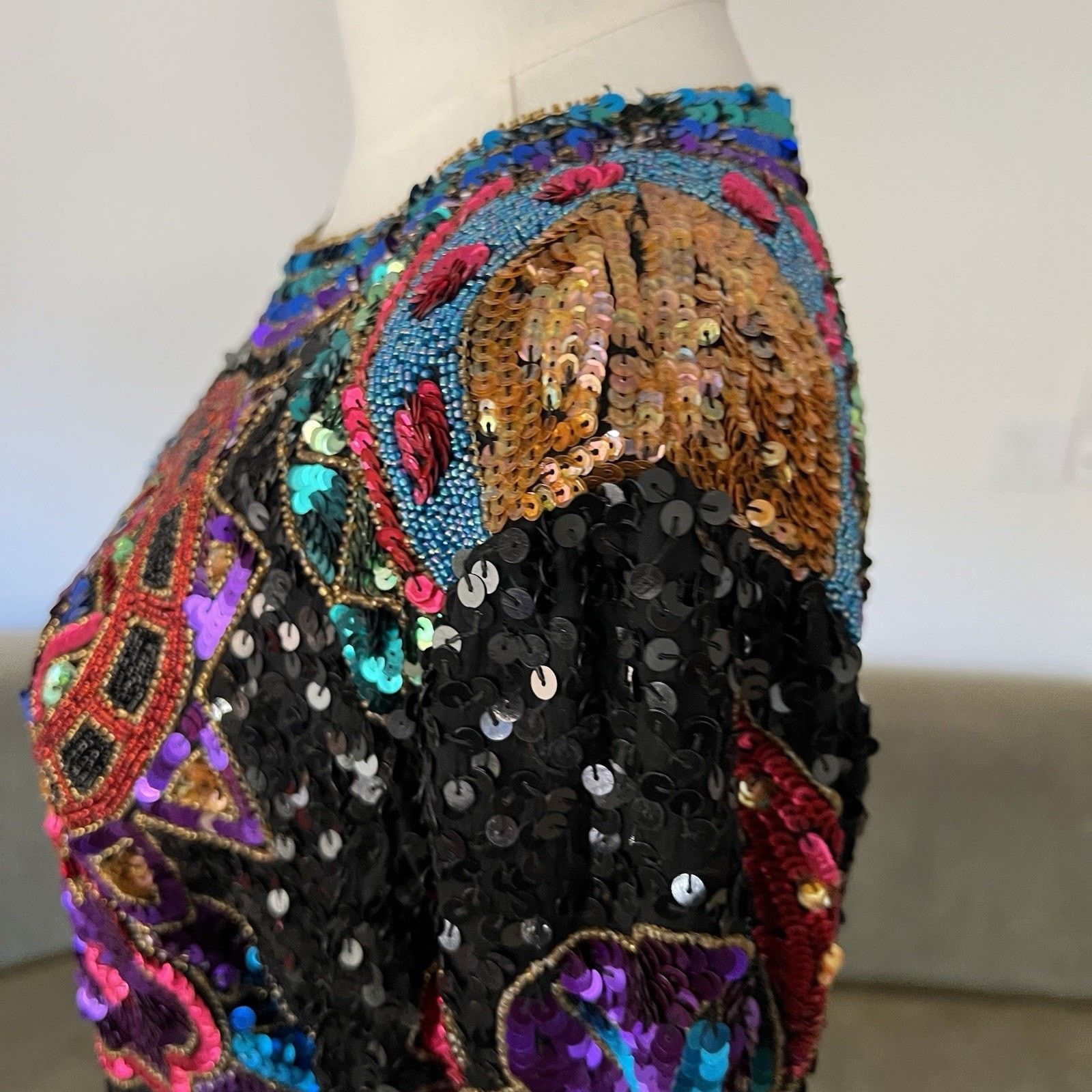 Other Laurence Kazar Top (L) 80s Glam Sequin Beaded Maximalist Size L / US 10 / IT 46 - 6 Thumbnail