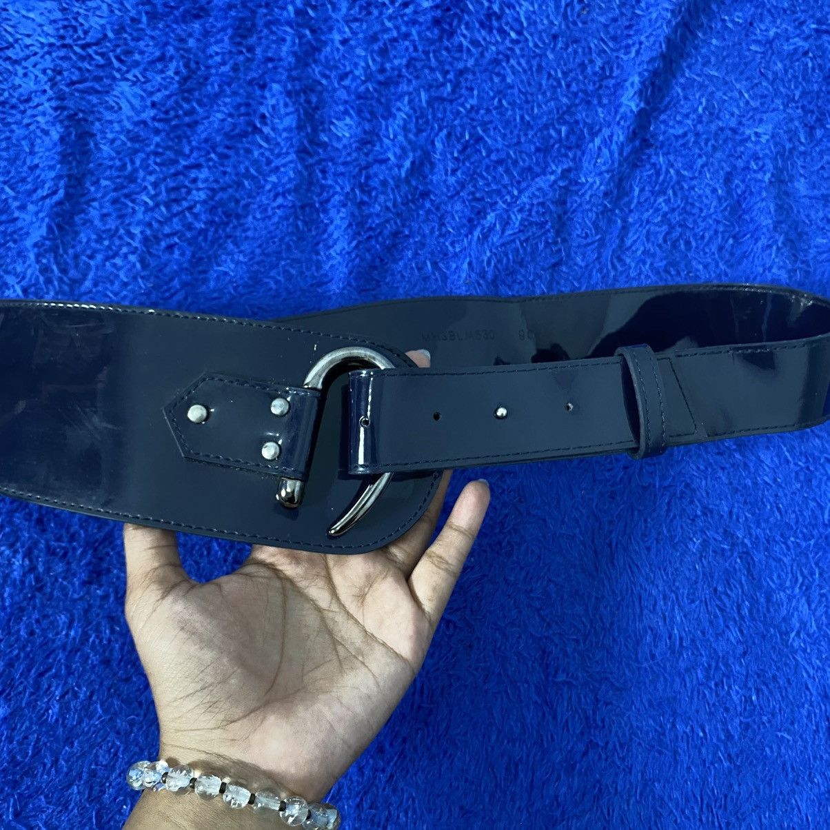 Japanese Brand Black wide belts Size ONE SIZE - 3 Thumbnail