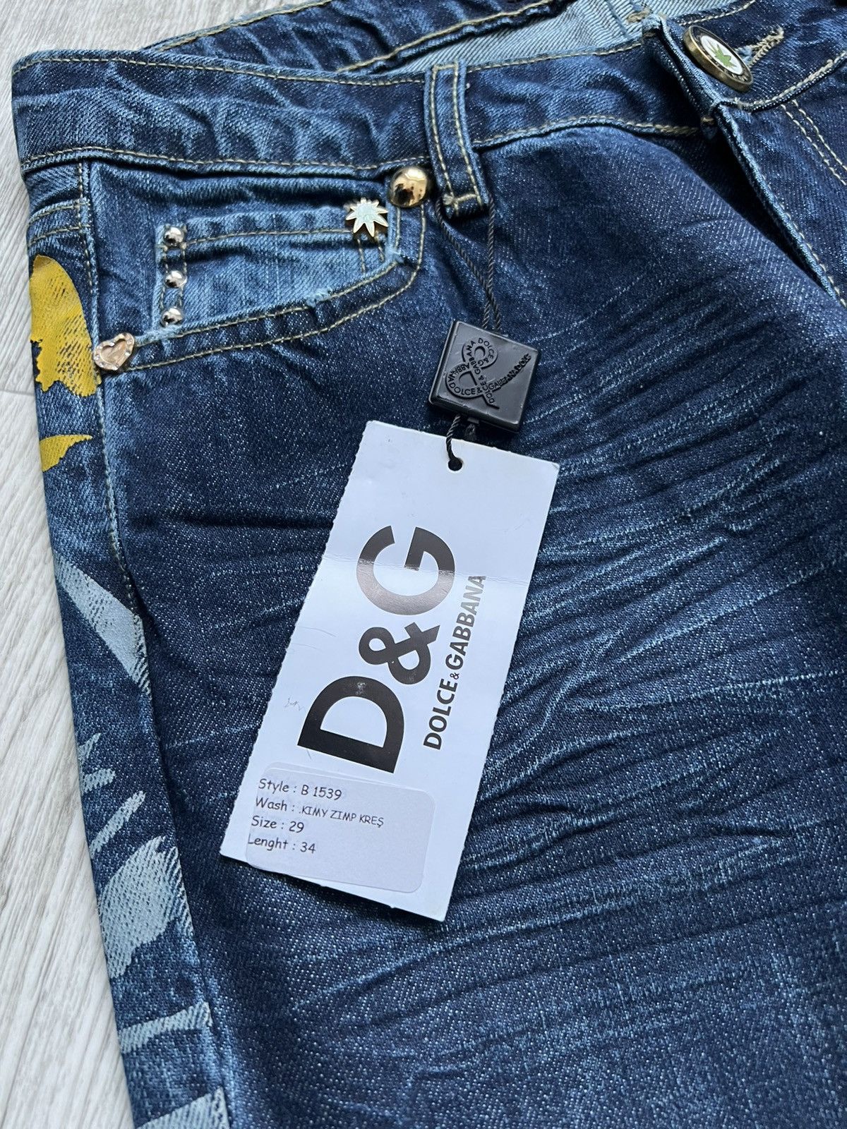 Dolce & Gabbana NEW! Crazy Vintage Dolce Gabbana Big Logo Flared Y2k Jeans Size 29" - 11 Thumbnail