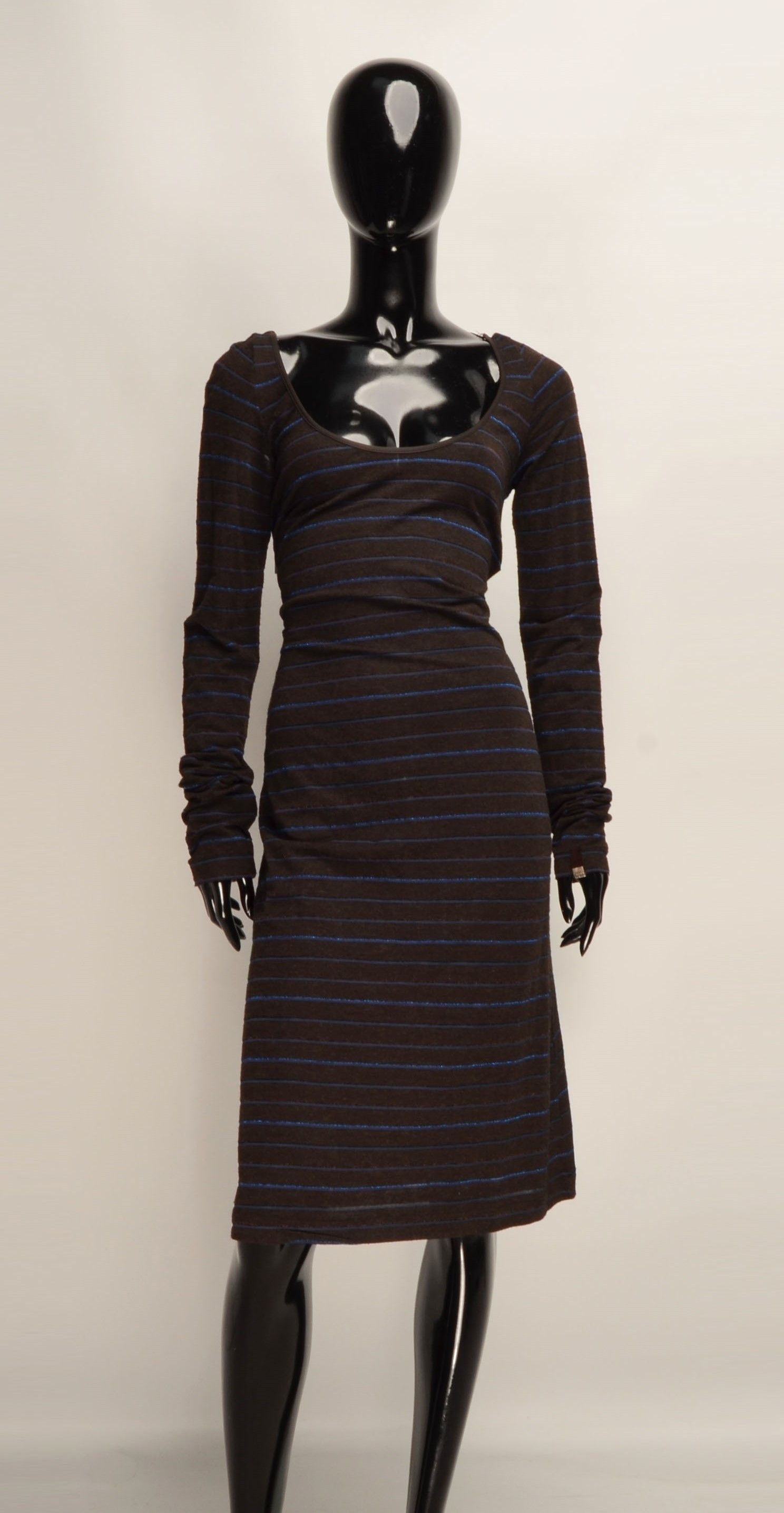 Miss Sixty × Vintage Miss Sixty Striped Knit Bodycon Dress Open Back Lace-Up Size M / US 6-8 / IT 42-44 - 1 Thumbnail