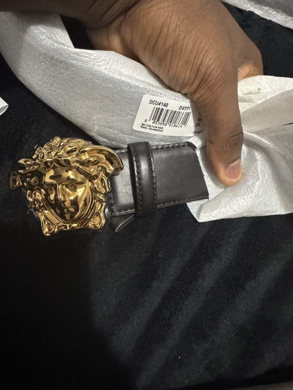 Versace Black Versace Palazzo Belt Size 32 - 6 Thumbnail