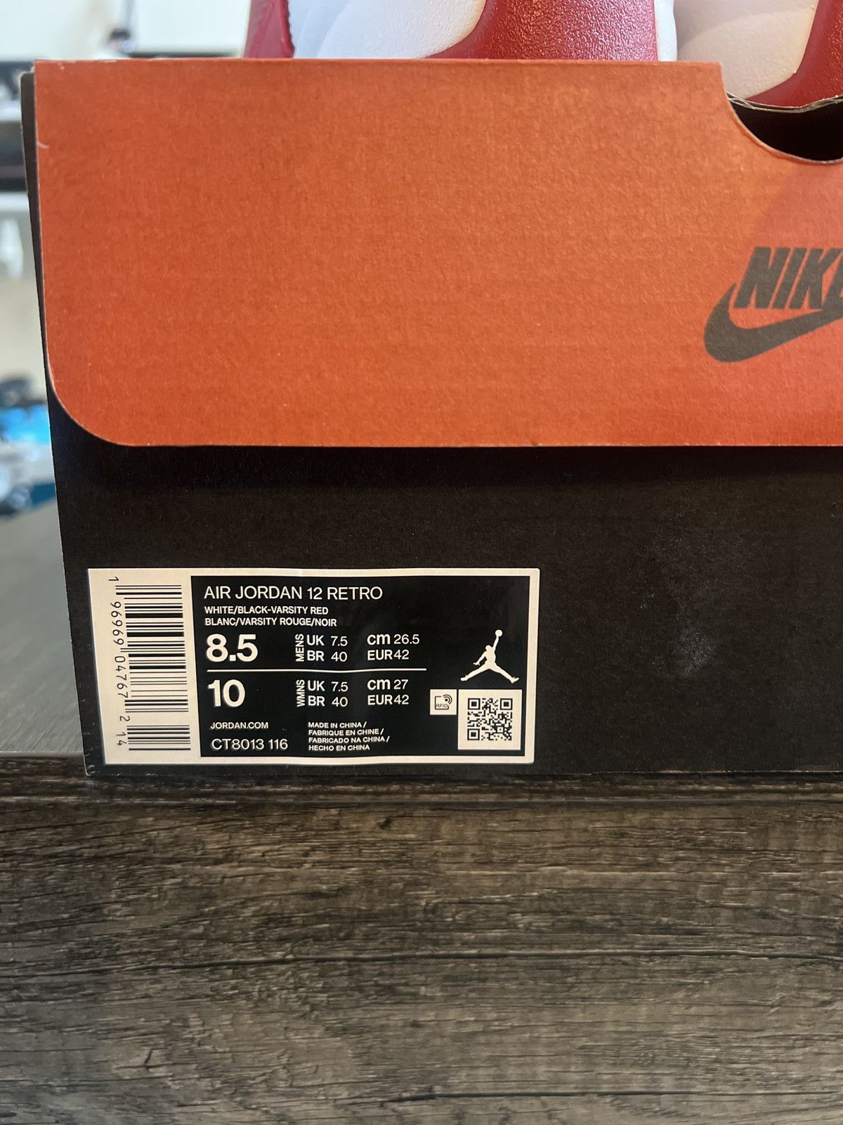 Jordan Brand Air Jordan 12 Retro Cherry Size US 8.5 / EU 41-42 - 3 Thumbnail