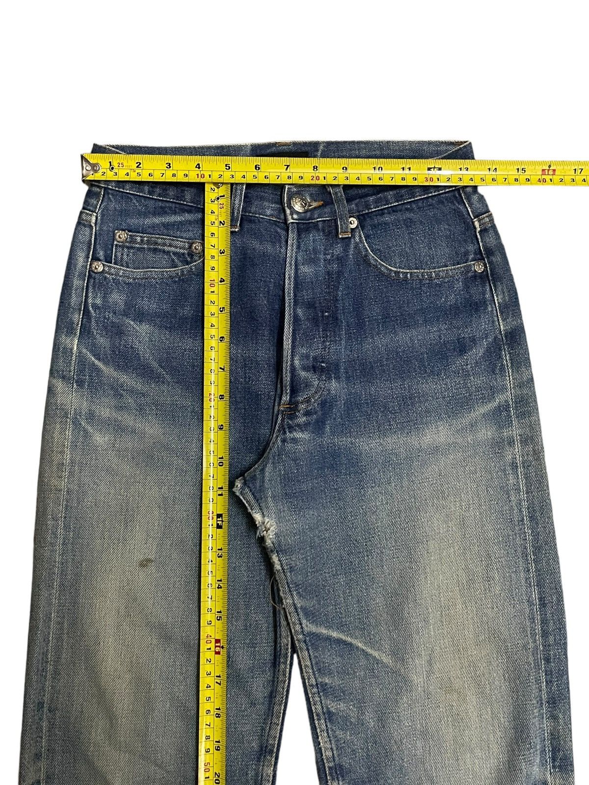 A.P.C. Vintage A.P.C Selvedge Blue Wash Loose Fit Distressed Jeans Size US 27 - 19 Thumbnail