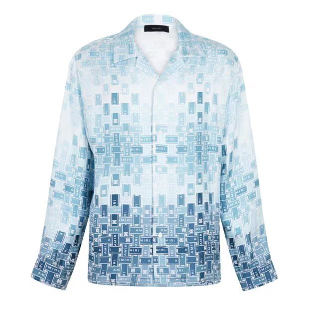 image of Amiri O1G2R1Mq0324 Shirt In Blue, Men's (Size Small)