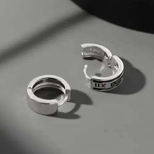 Other 925 Silver Plated Silver Hoop Earrings for Men Women Size ONE SIZE - 5 Thumbnail