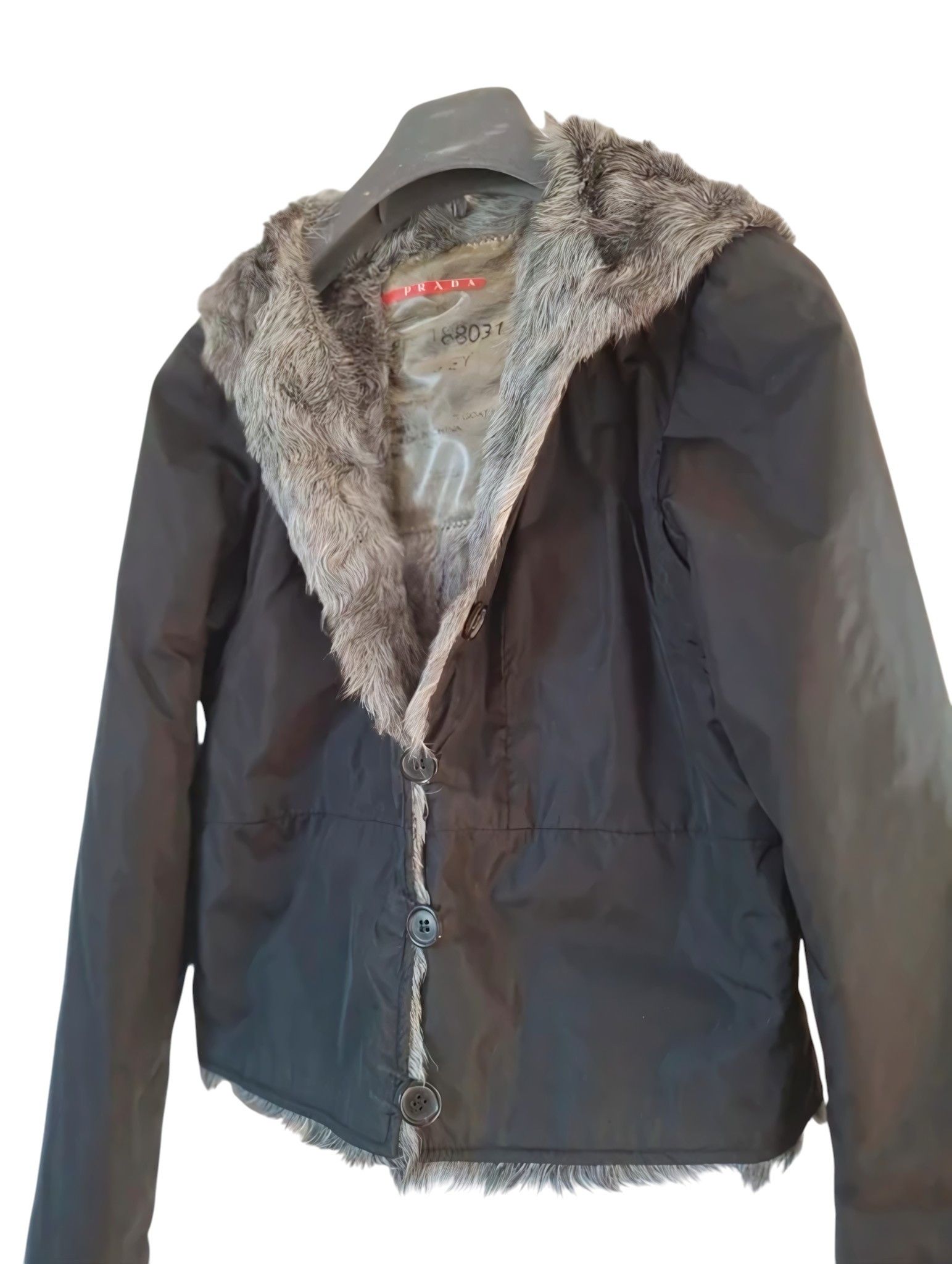 Prada GOAT FUR HOODED JACKET Size S / US 4 / IT 40 - 3 Thumbnail