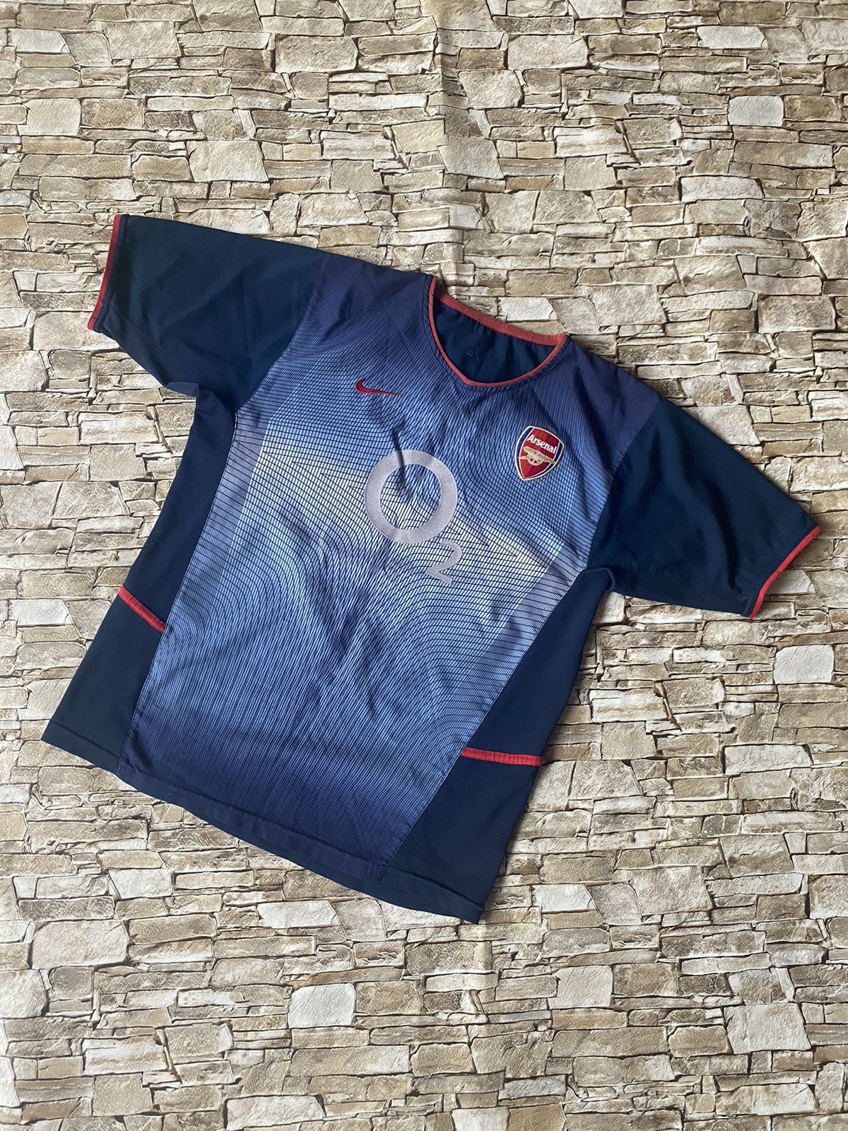 00s Arsenal Nike ゲームシャツ O2 アウェイ ブルー XL Vintage Nike Arsenal O2 Blue Soccer Jersey XXL Rare | eBay