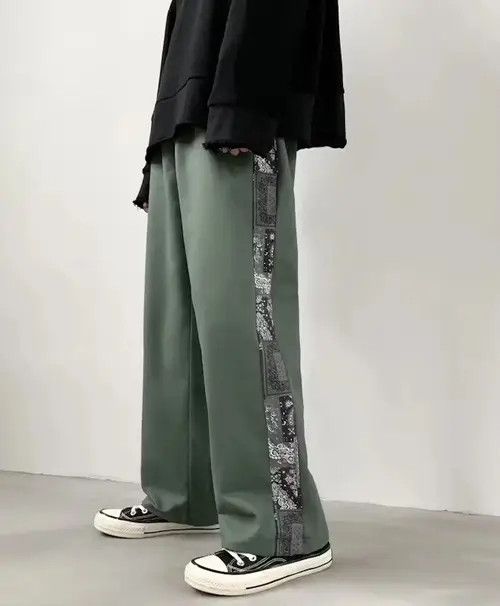 Japanese Brand 20AW Indigo Union Japan Green Bandana Paisley Side Pants Size US 32 / EU 48 - 3 Thumbnail