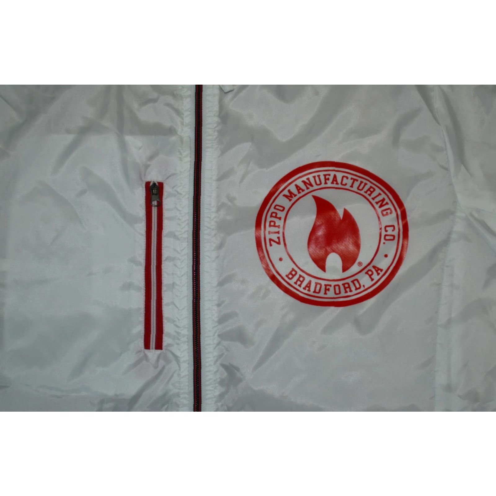 Weatherproof Vintage Weatherproof Jacket Windbreaker Full Zip Logo Zippo Bradford PA L Large White Nylon Polyester Pockets Mens Size US L / EU 52-54 / 3 - 2 Thumbnail