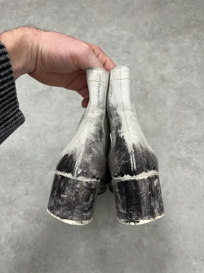 Maison Margiela Maison Margiela White Painted Abstract Heels Boots Size US 6 / IT 36 - 6 Thumbnail