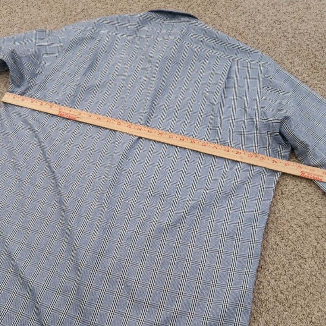 Vintage Paul Fredrick Shirt Mens 17.5 Blue Plaid Long Sleeve Button-Up Cotton Size US XXL / EU 58 / 5 - 7 Thumbnail