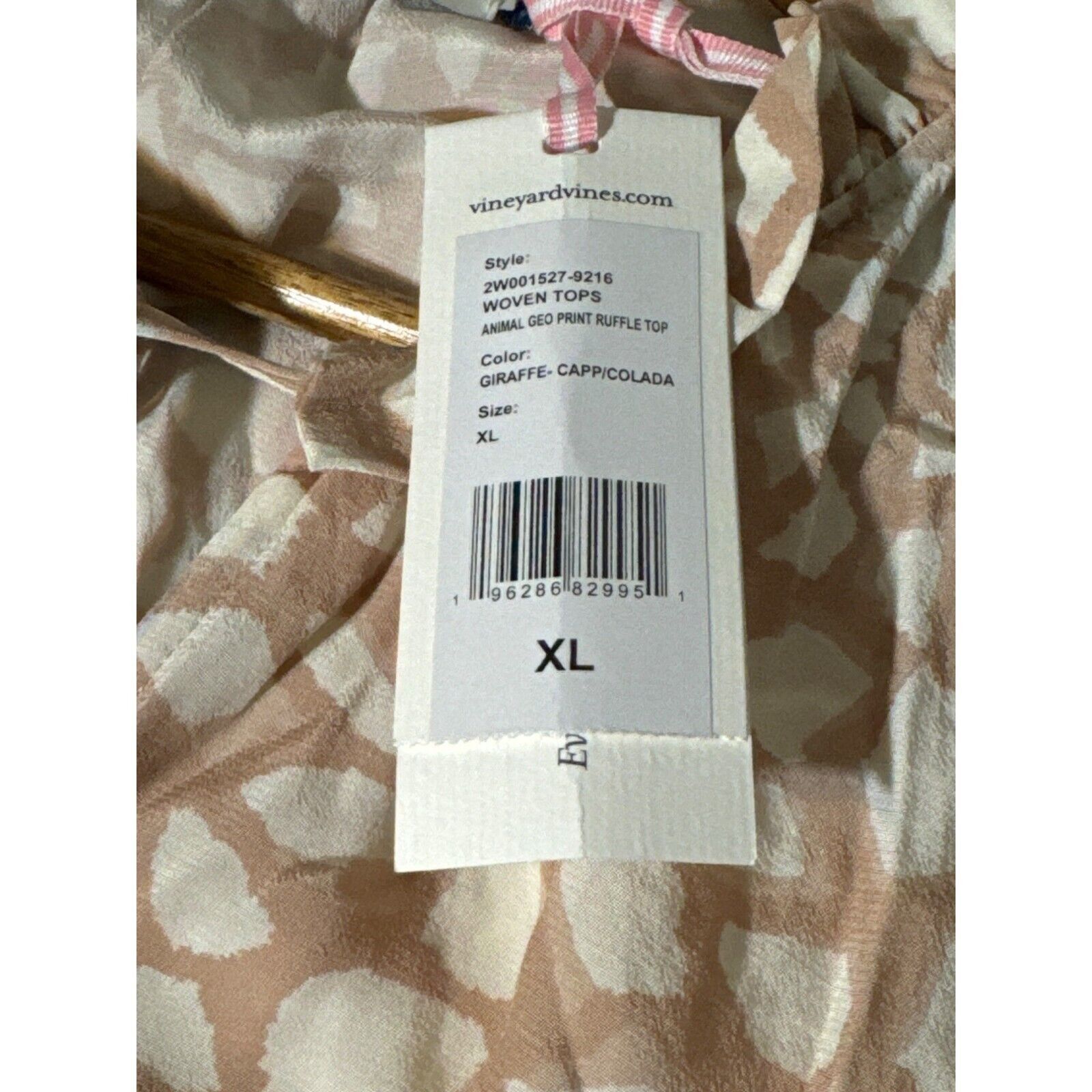 Vineyard Vines Vineyard Vines Shirt XL New Ruffle Top Animal Geo Print Size XL / US 12-14 / IT 48-50 - 6 Thumbnail