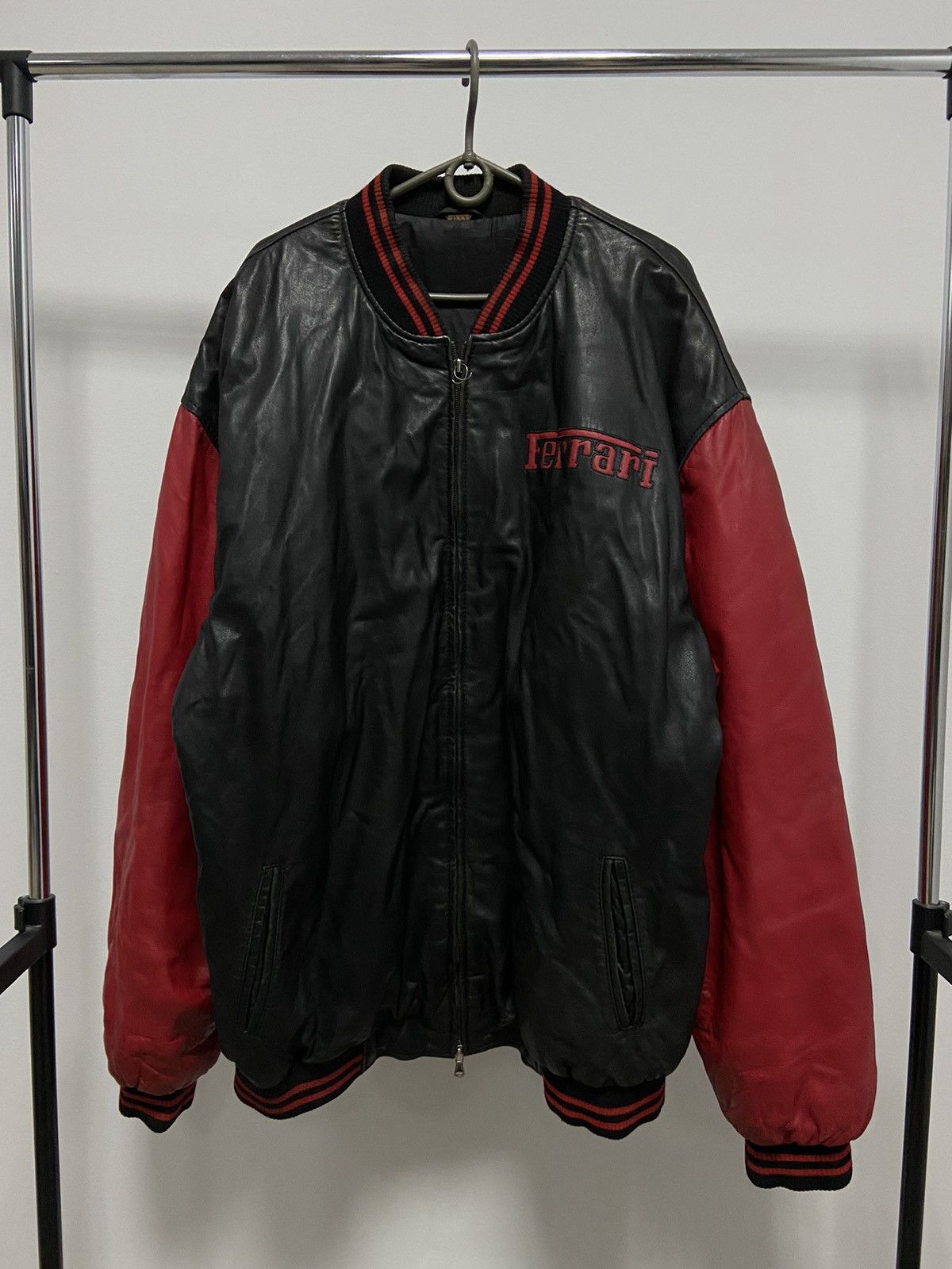 Ferrari × Vintage Ferrari Leather Bomber Jacket Vintage Big Logo Size US XXL / EU 58 / 5 - 2 Thumbnail