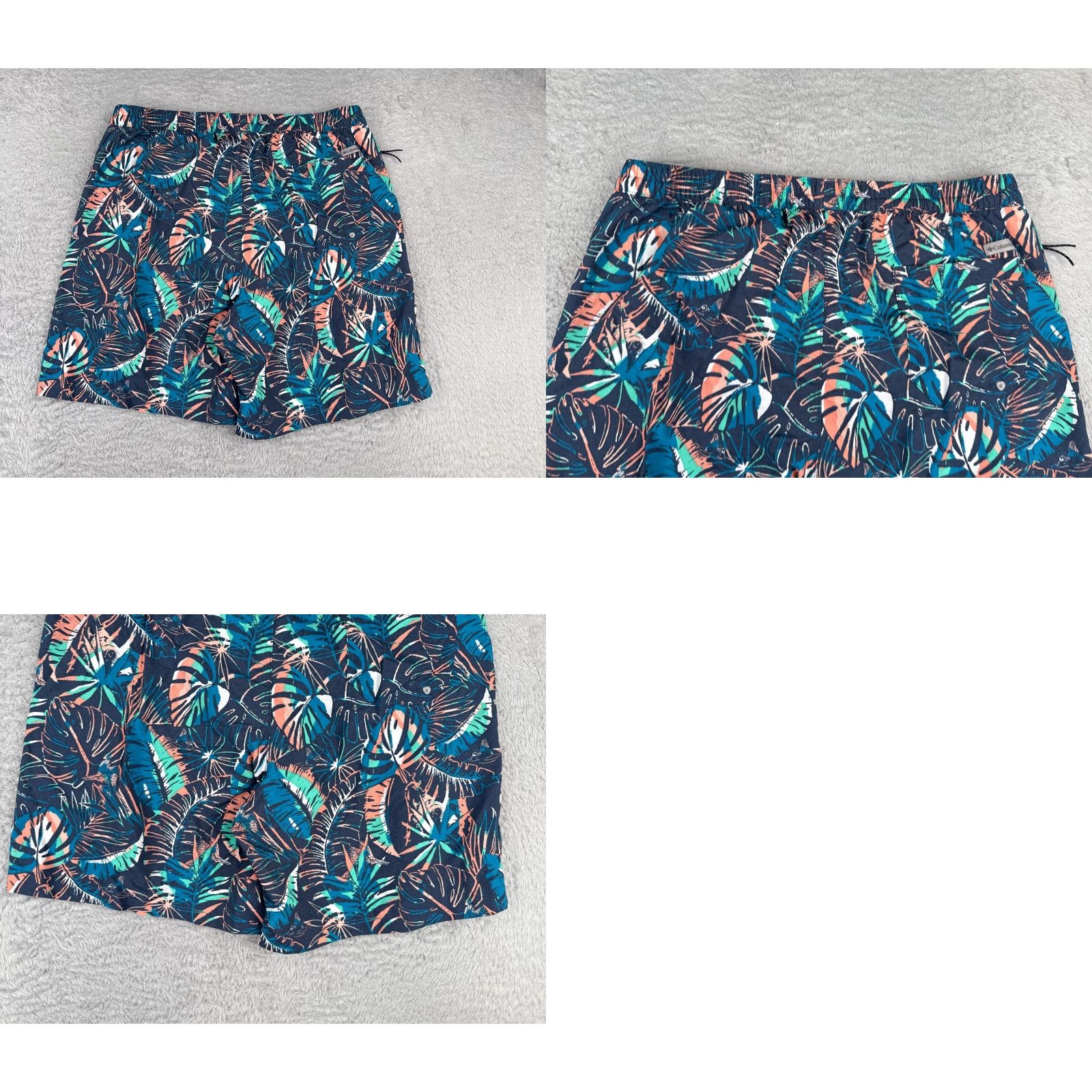 Vintage Columbia Mens Shorts Cargo Knee-Length Blue Nylon Lined 36x8 Regular Waist 36 Inseam Canvas Pockets Zip Casual Travel Outdoor Fishing Boating Kayak Size US 33 - 9 Thumbnail