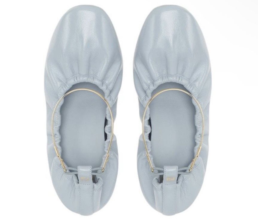Fendi FENDI Filo Leather Ballerina Blue Flat size 37 Size US 7 / IT 37 - 2 Thumbnail