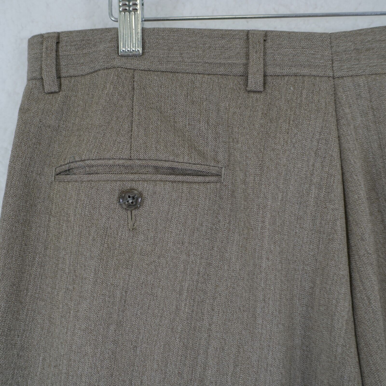 Hart Schaffner Marx Hart Schaffner Marx Gold Trumpeter Beige Basketweave Wool 36 Size 36R - 4 Thumbnail