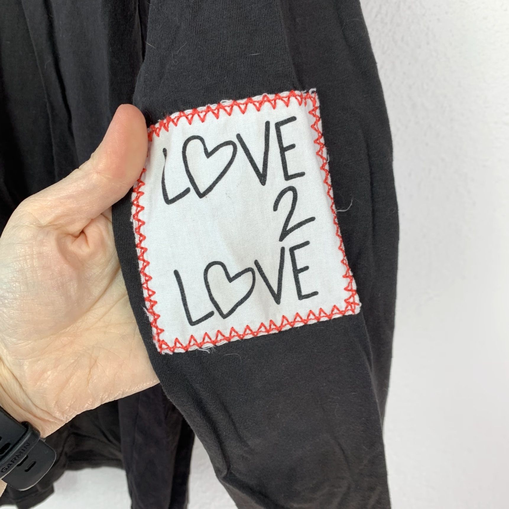 Vintage VINTAGE Peace Love World Women's T-Shirt Black Long Sleeve I Am Blessed Patch XS Size XS / US 0-2 / IT 36-38 - 3 Thumbnail