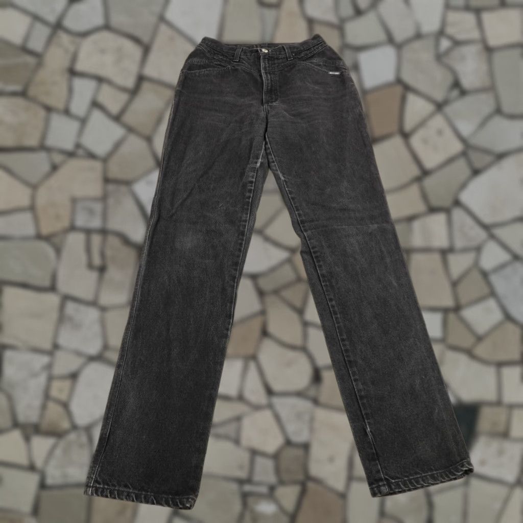 Vintage Rocky Mountain Jeans Black Denim High Rise Straight Leg Womens 32 Regular Size 24" / US 00 / IT 34 - 1 Thumbnail