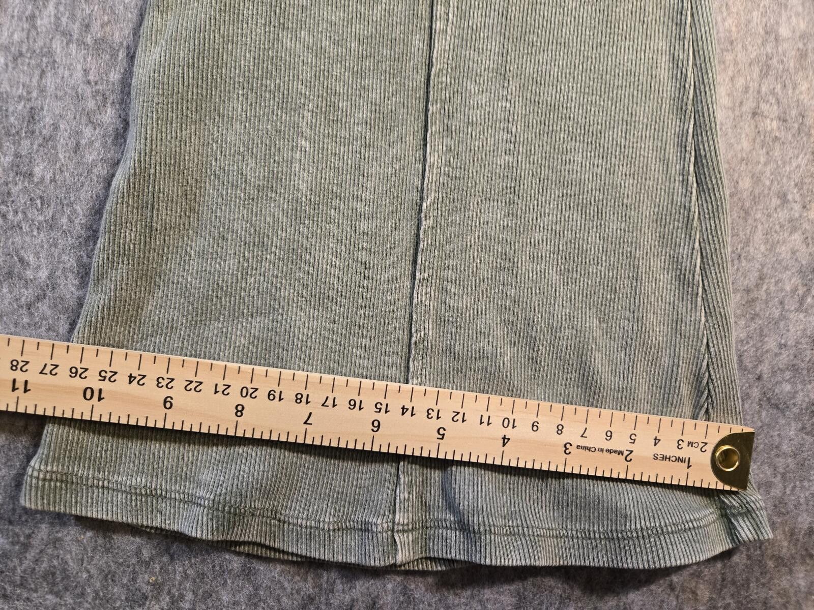 Other Boho Green Mineral Wash Front Seem Flare Leggins High Waist Size 28" / US 6 / IT 42 - 2 Thumbnail