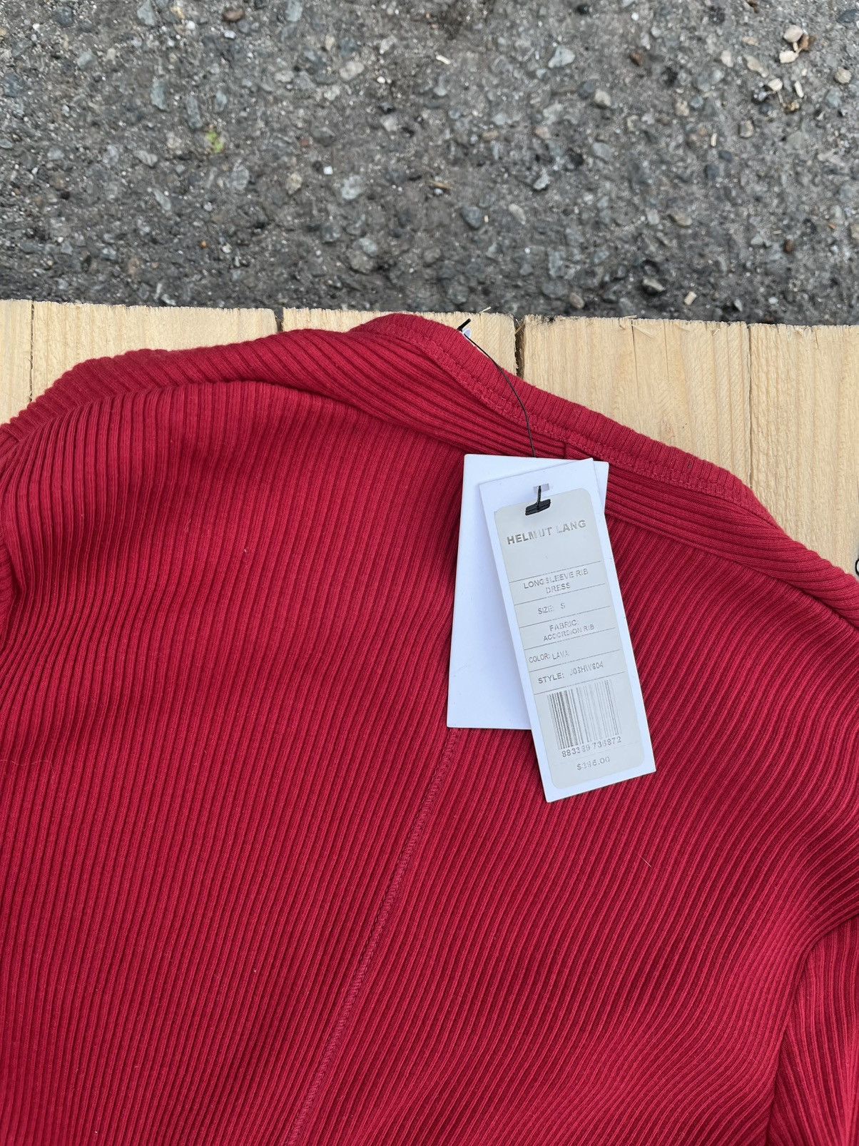 Helmut Lang HELMUT LANG RED RIBBED MAXI DRESS Size S / US 4 / IT 40 - 4 Thumbnail