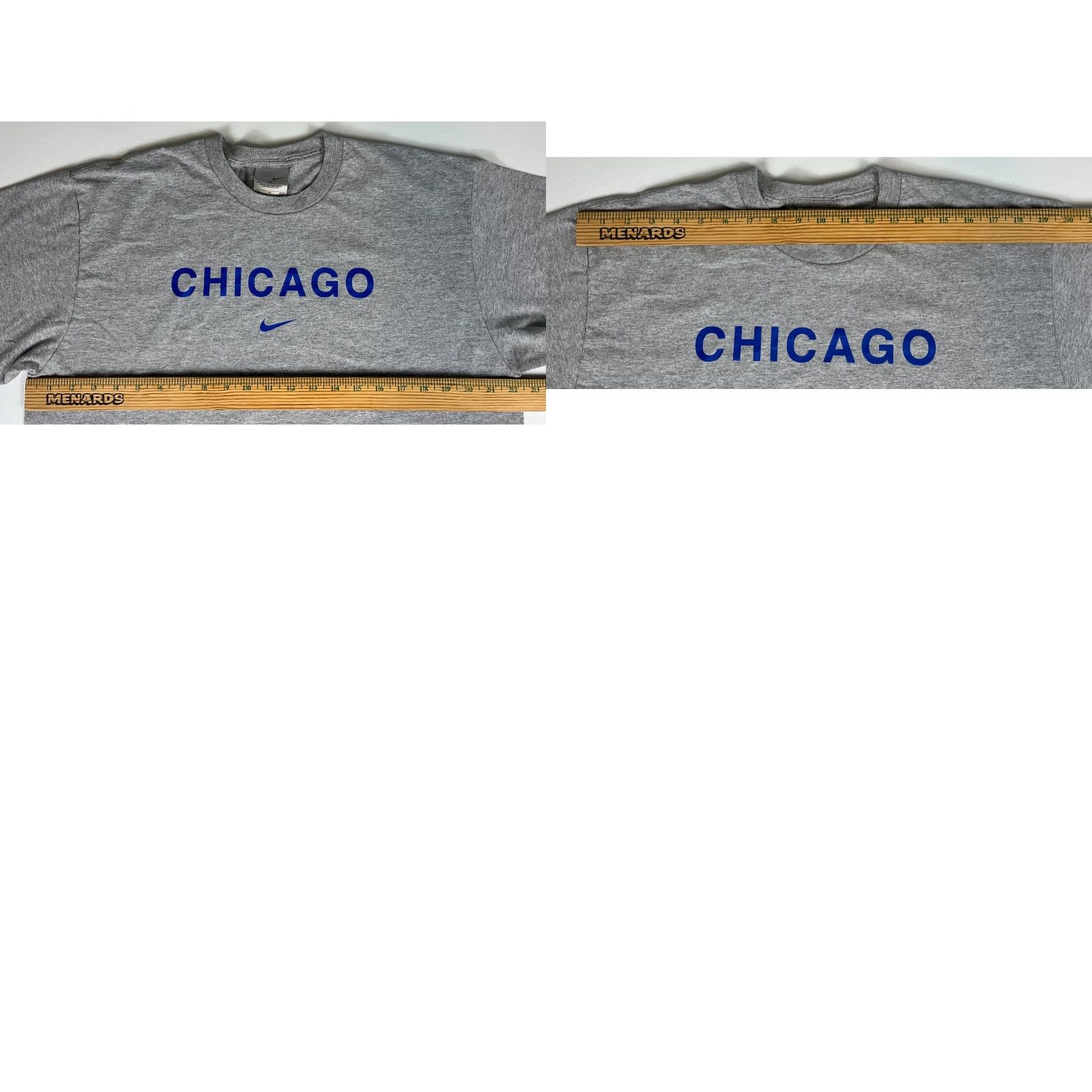 Nike Nike Chicago T-Shirt Mens Vintage XL Silv er Tag Heather Gray Cotton Blend Short Sleeve Crew Neck 2000s Slogan: Chicago Size US XL / EU 56 / 4 - 8 Thumbnail
