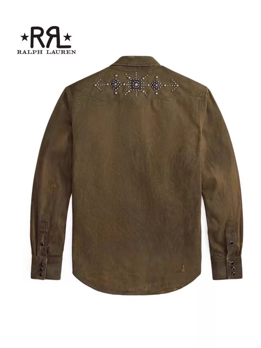 RRL Ralph Lauren RRL Slim Fit Studded Dip Dyed Denim Western Shirt S Size US S / EU 44-46 / 1 - 2 Thumbnail