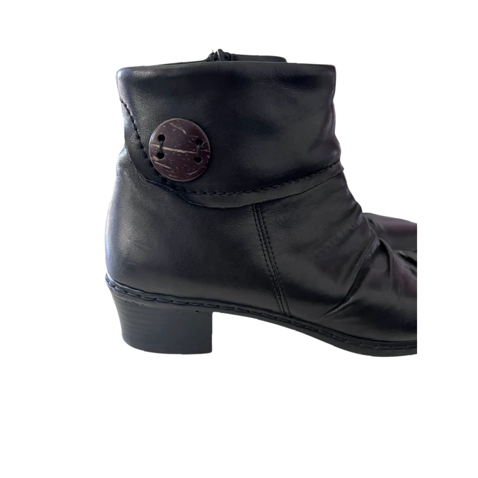 Rieker Rieker Kendra Slouchy Ankle Boot Black Leather Women's EU 41 US 10 Size US 10 / IT 40 - 4 Thumbnail
