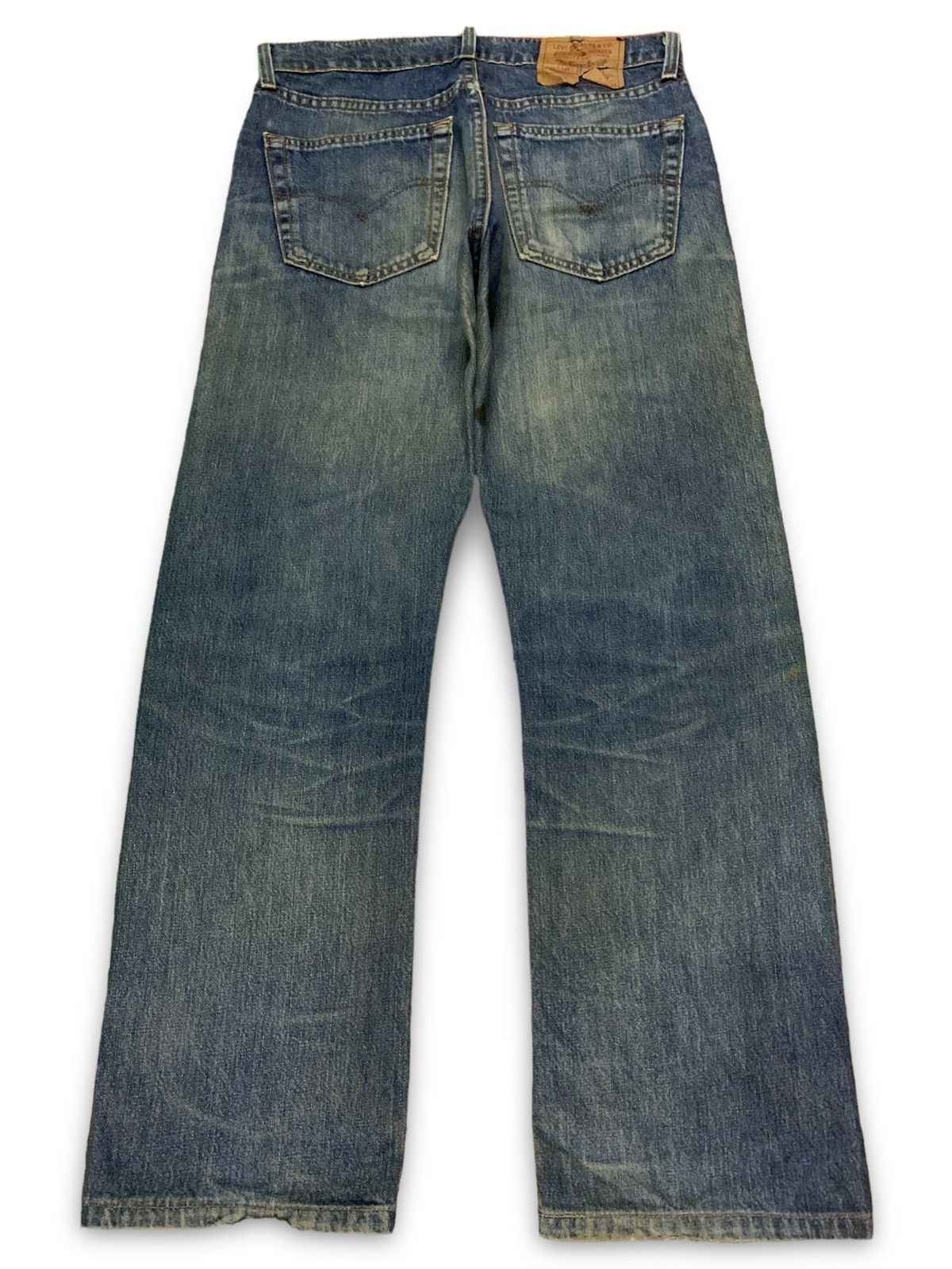 Vintage 90s Levis 519 Blue Wash Distressed Baggy Jeans 32x29