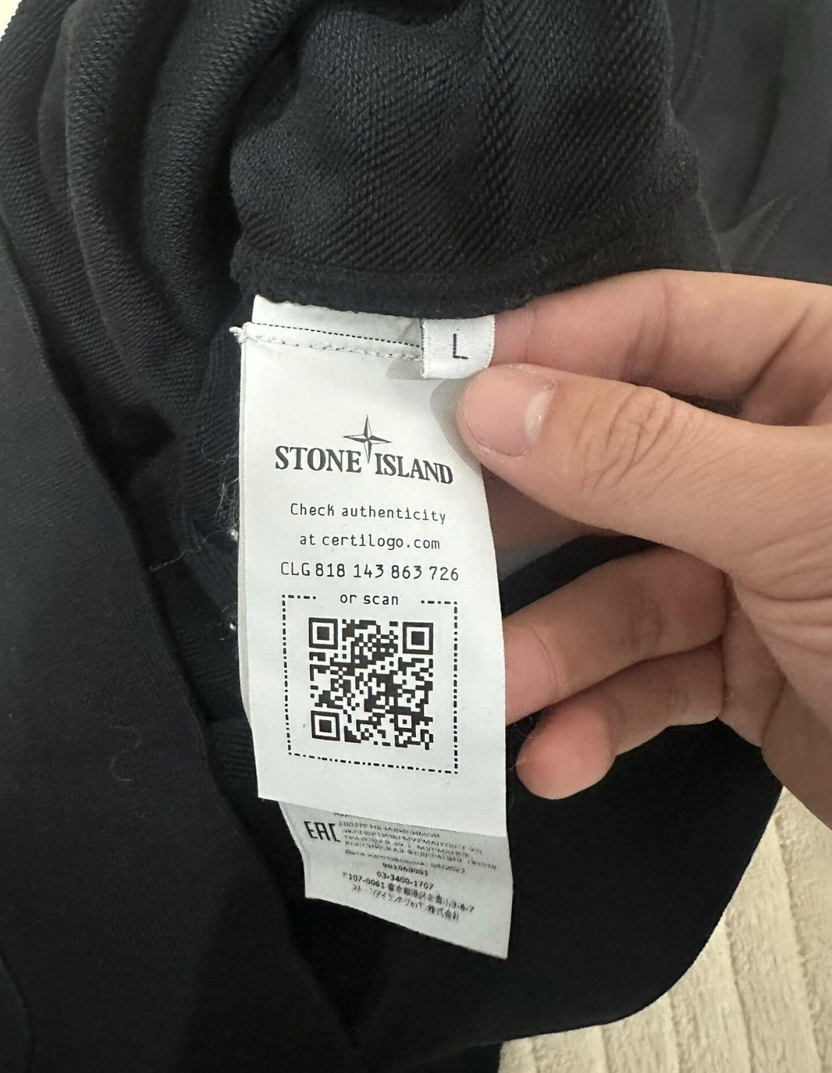 Stone Island Stone Island Black Crew Neck Sweatshirt K5 Size US L / EU 52-54 / 3 - 4 Thumbnail