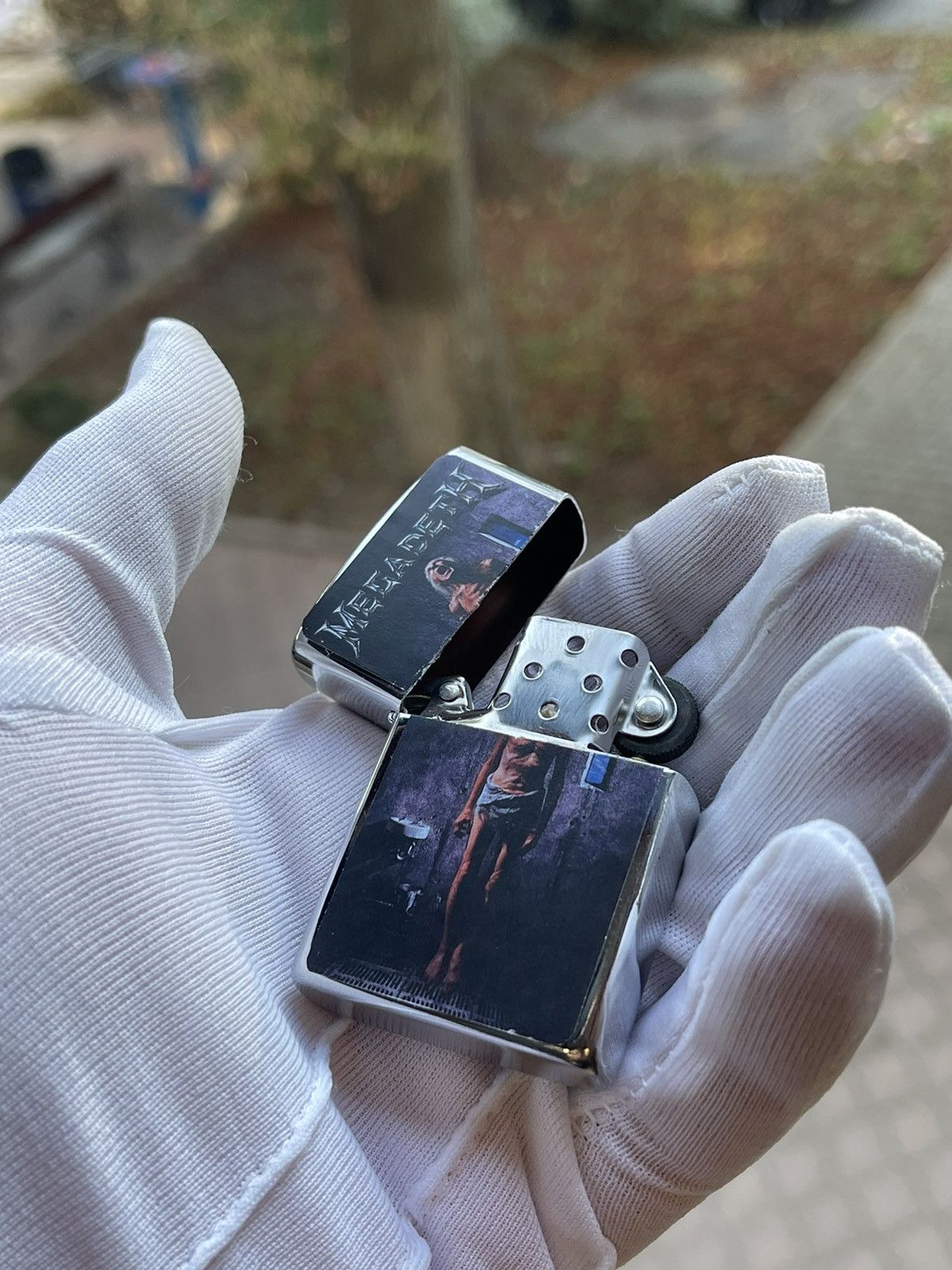 Vintage ☄️Awesome Silver lighter, WORK! Megadeth merch album Size ONE SIZE - 4 Thumbnail