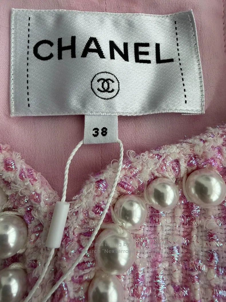 Chanel Chanel Pearl tweed pearl rolled edge pink four-pocket pear Size XS / US 0-2 / IT 36-38 - 5 Thumbnail