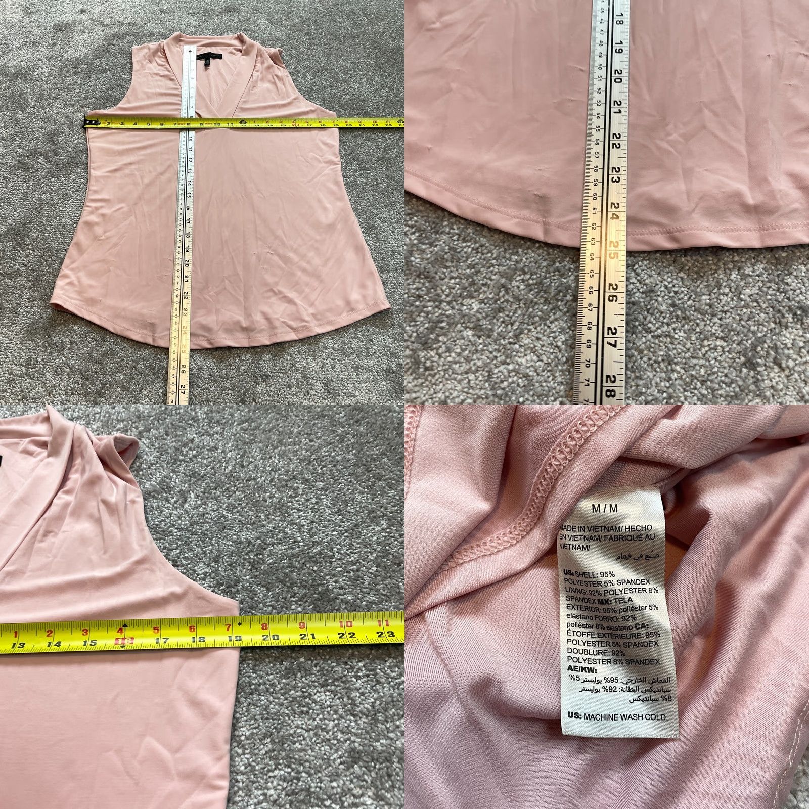 White House Black Market White House Black Market Blouse Shirt Womens M Pink V Neck Sleeveless Knit Stretch Size M / US 6-8 / IT 42-44 - 8 Thumbnail