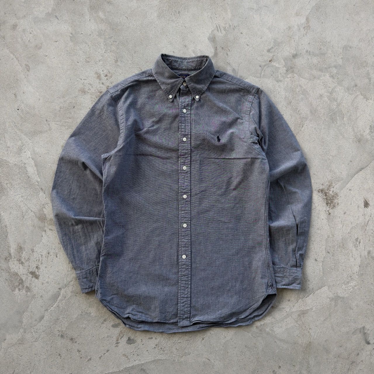 Polo Ralph Lauren Polo Ralph Lauren Grey Slim Fit Stretch Oxford Shirt 15.5 Size US M / EU 48-50 / 2 - 1 Thumbnail