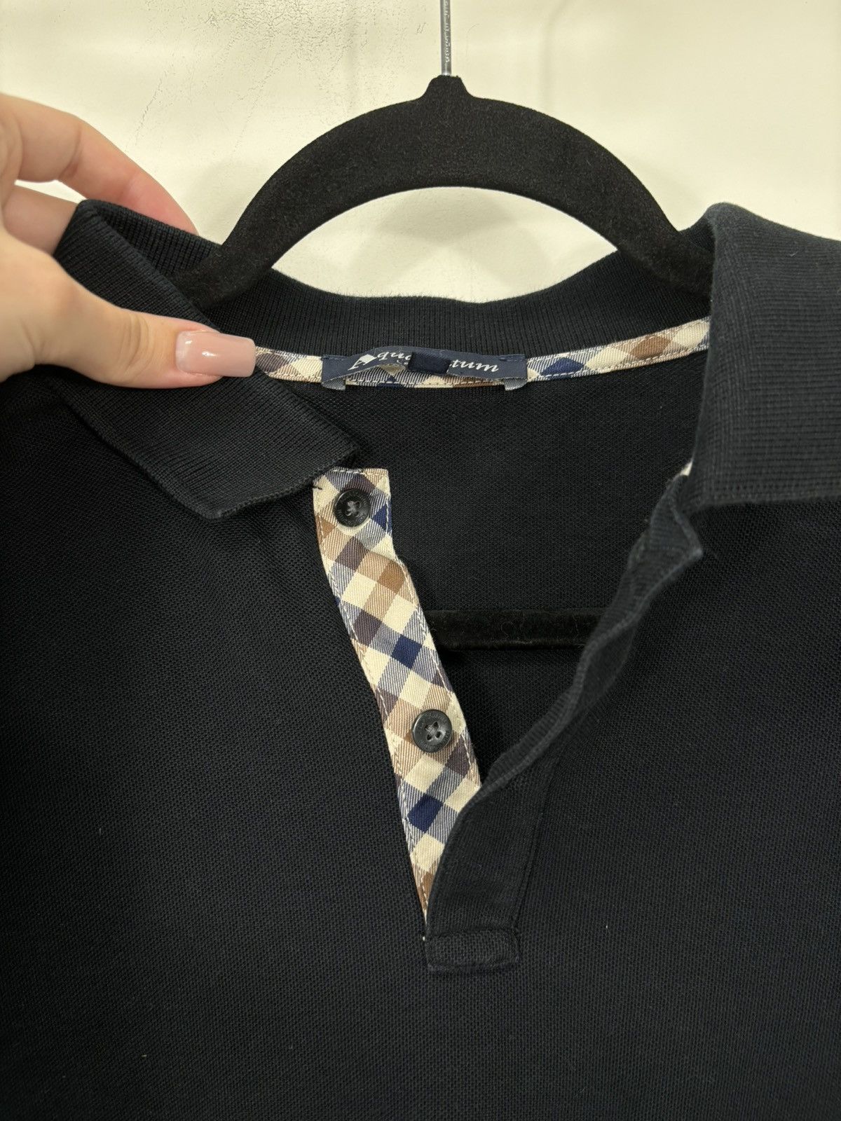 Aquascutum Vintage Aquascutum Classic Black Long Sleeve Polo Shirt Size US M / EU 48-50 / 2 - 12 Thumbnail