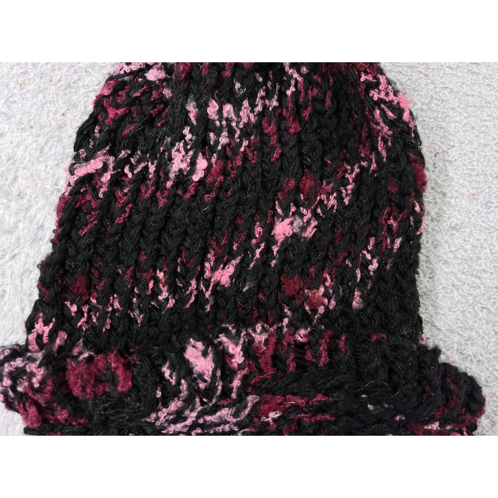 Pinko Beanie Toque Womens One Size Black Pink Spiral Stripe Knit Acrylic Snow Ski Size ONE SIZE - 2 Thumbnail
