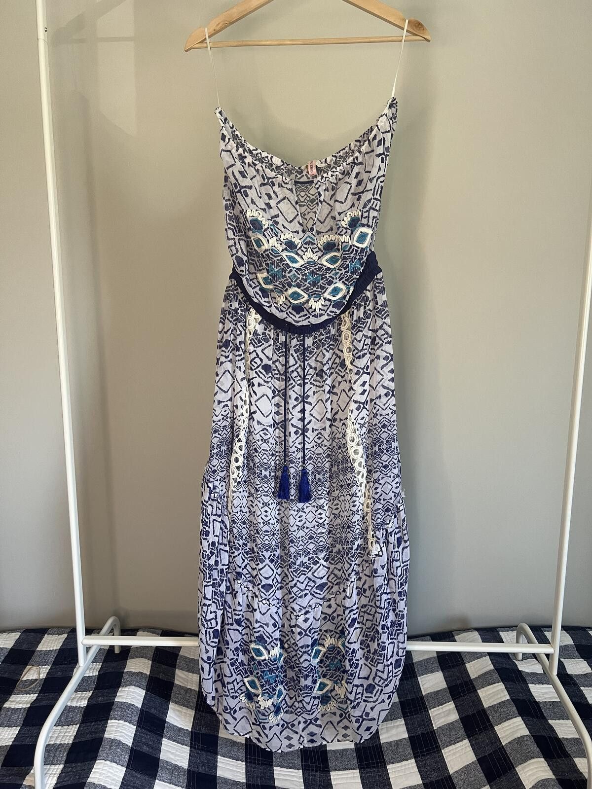 Ramy Brook Ramy Brook Blue/White Luana Marina Midi Cover Up Dress Size M / US 6-8 / IT 42-44 - 4 Thumbnail