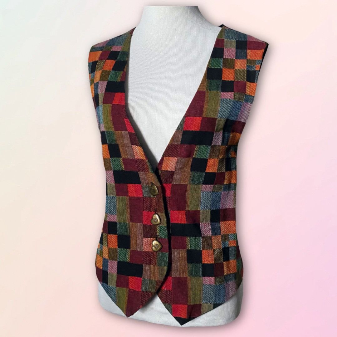Vintage The Limited, Vintage, Plaid, Festive, Sleeveless Vest, OSFM Size ONE SIZE - 1 Thumbnail