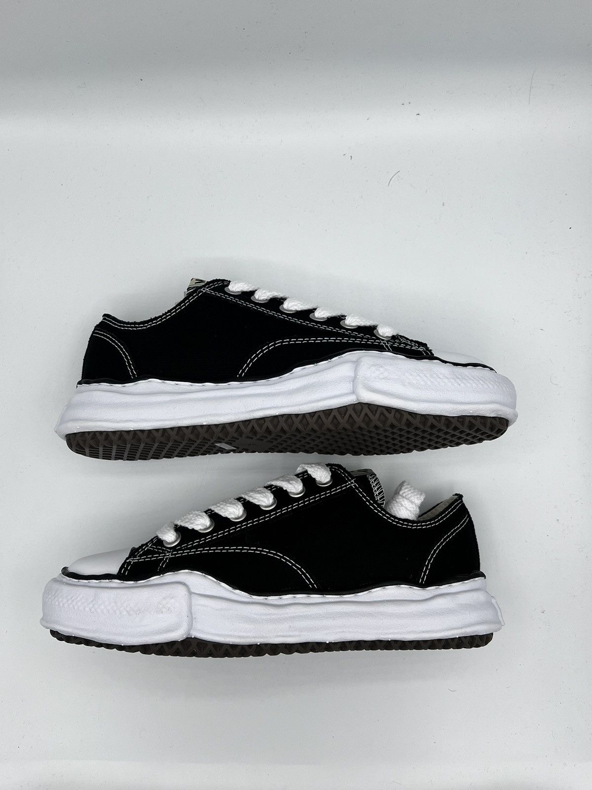 image of Maison Mihara Yasuhiro Peterson OG Sole Black Canvas Low Shoes, Men's (Size 8)