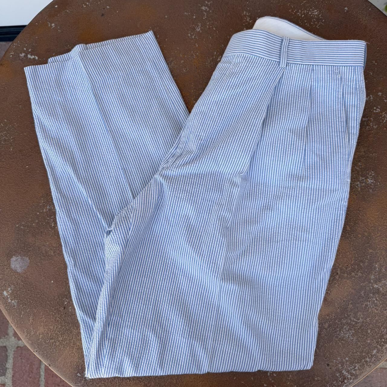 Paul Fredrick Paul Fredrick Pinstripe Cotton Pleated Suit Pant Size 32 Size US 32 / EU 48 - 5 Thumbnail